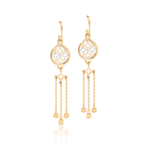 Teardrop Lattice Tassel Earrings