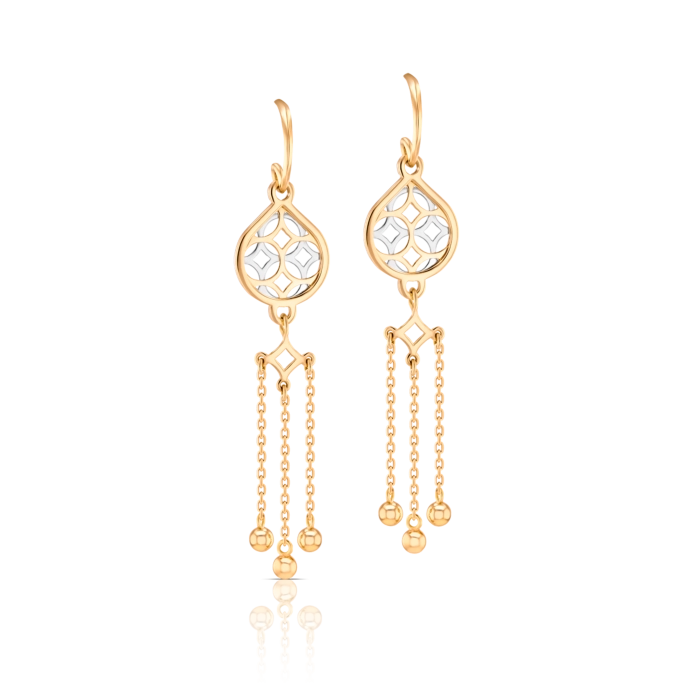 Teardrop Lattice Tassel Earrings