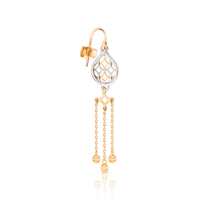 Teardrop Lattice Tassel Earrings - Image 2