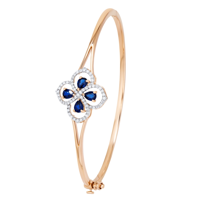 Radiant Sapphire Charm Bangle