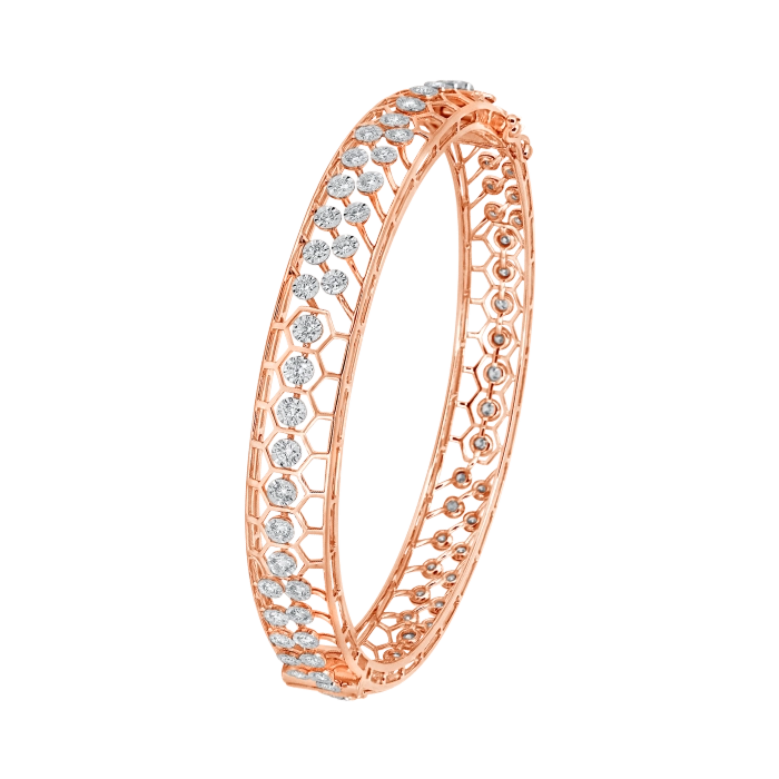 Honeycomb Diamond Bangle