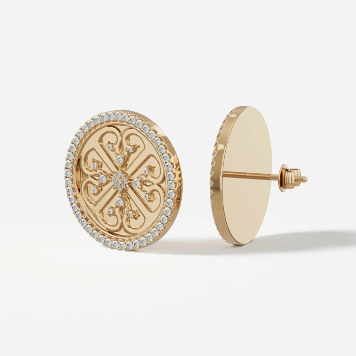 Filigree Medallion Stud Earrings - Image 2