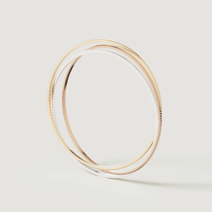 Imperial Trio Gold Bangle - Image 3