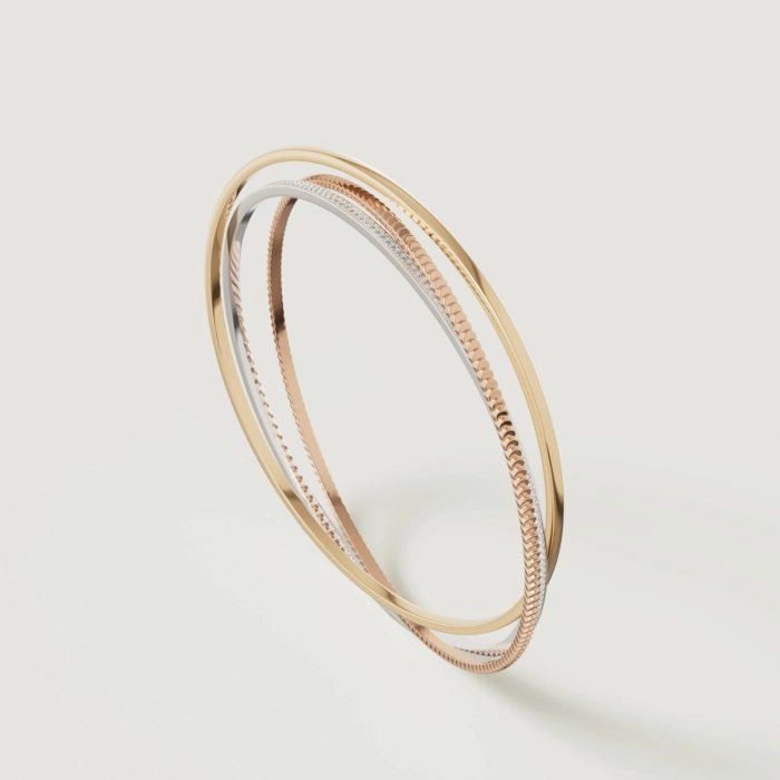Imperial Trio Gold Bangle - Image 4