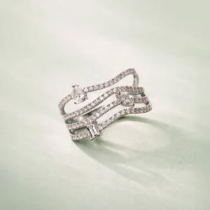 Layered Diamond Flow Ring